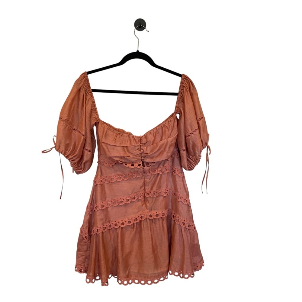 ASOS Off The Shoulder Coquette Voile Mini Dress With Lace - Picture 6 of 10